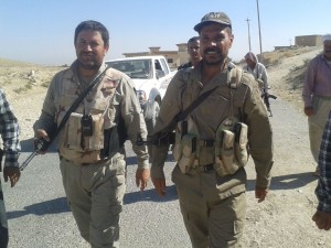 Top Yazidi commander Haydar Shesho (right)